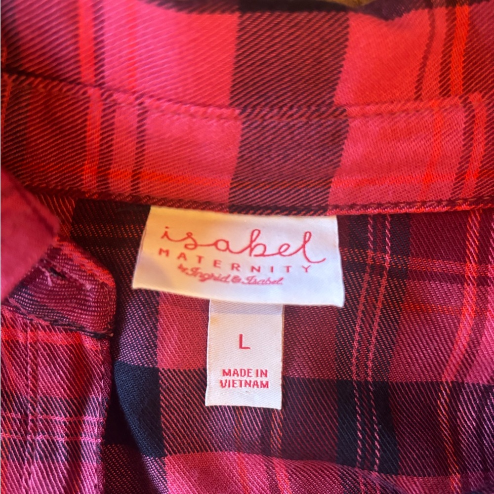 Isabel Maternity Plaid Shirt Dress - Picture 3 of 6